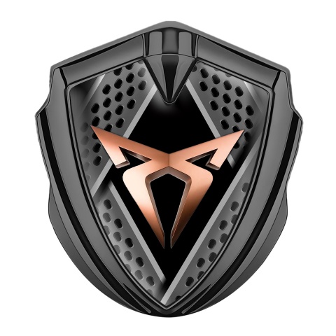 Seat Cupra Trunk Emblem Badge Graphite Bladed Mesh Base Copper Motif