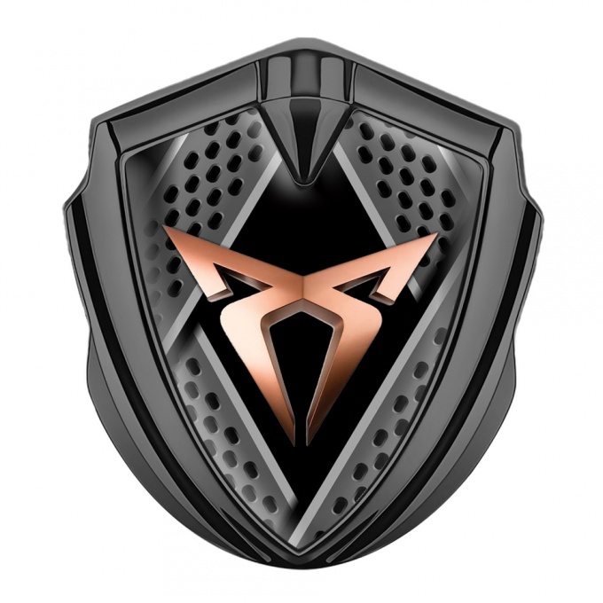 Seat Cupra Trunk Emblem Badge Graphite Bladed Mesh Base Copper Motif