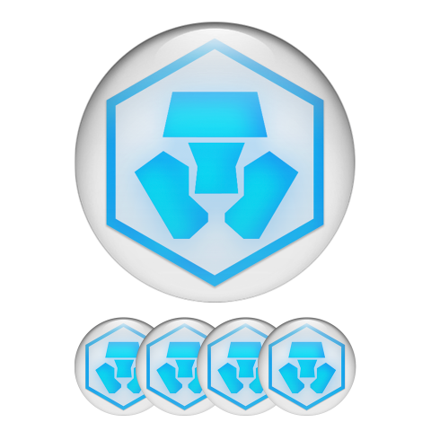 Crypto.com CRO Crypto Silicone 3D Stickers White