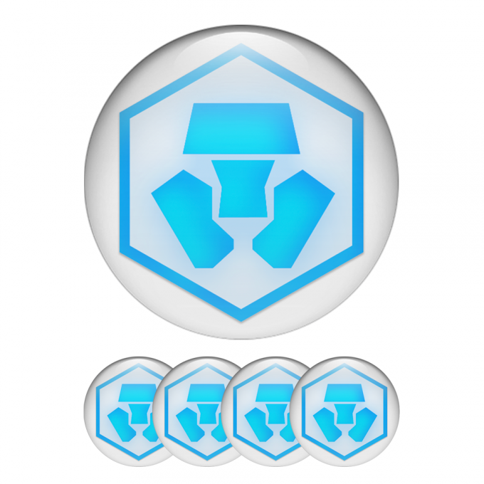Crypto.com CRO Crypto Silicone 3D Stickers White