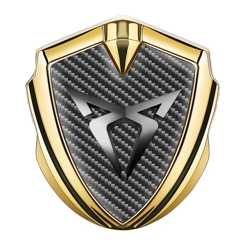 Seat Cupra Tuning Emblem Self Adhesive Gold Carbon Base Steel Motif