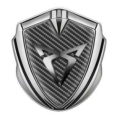 Seat Cupra Tuning Emblem Self Adhesive Silver Carbon Base Steel Motif