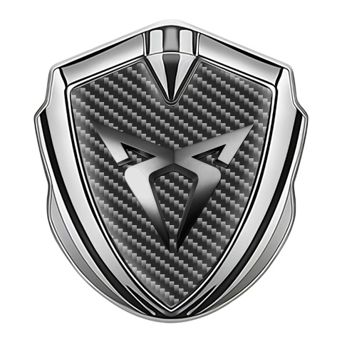 Seat Cupra Tuning Emblem Self Adhesive Silver Carbon Base Steel Motif