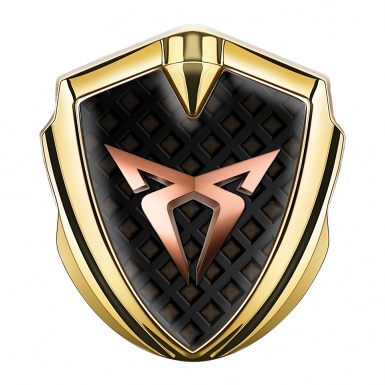 Seat Cupra 3D Car Metal Domed Emblem Gold Brown Grate Copper Logo