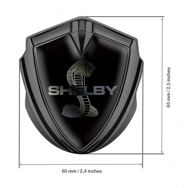 Ford Shelby Self Adhesive Bodyside Emblem Graphite Black Steel Logo