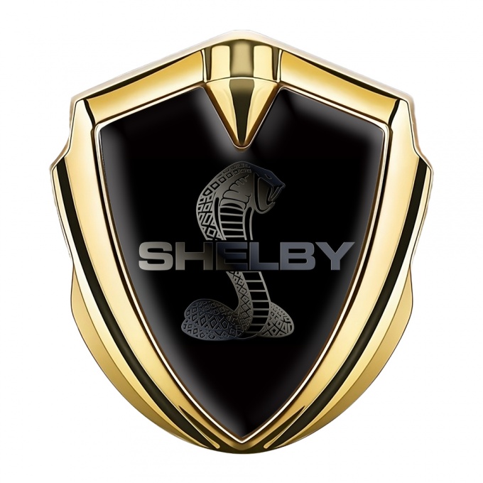Ford Shelby Self Adhesive Bodyside Emblem Gold Black Steel Logo