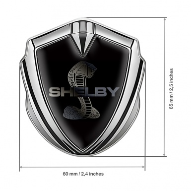 Ford Shelby Self Adhesive Bodyside Emblem Silver Black Steel Logo