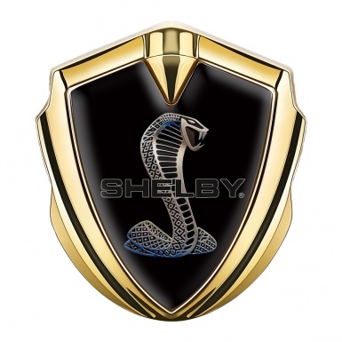 Ford Shelby Metal Emblem Self Adhesive Gold Black Bluish Cobra