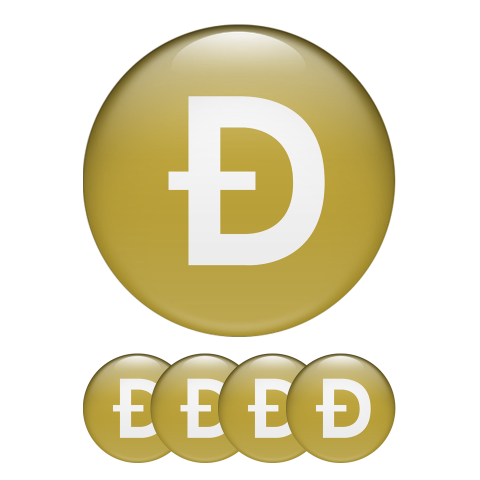 Dogecoin DOGE Crypto Currencies Stickers Silicone Logo