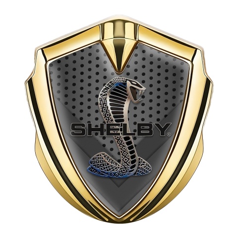 Ford Shelby Trunk Emblem Badge Gold Dark Grate V Shapes Cobra Logo