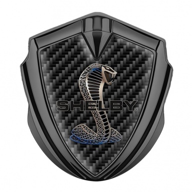Ford Shelby Bodyside Domed Emblem Graphite Black Carbon Metallic Cobra