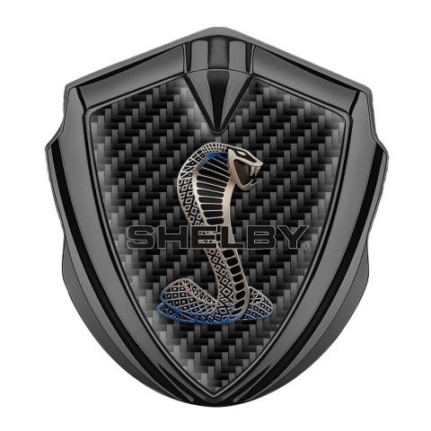Ford Shelby Bodyside Domed Emblem Graphite Black Carbon Metallic Cobra