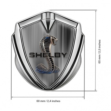 Ford Shelby Tuning Emblem Self Adhesive Silver Brushed Alloy Cobra Logo