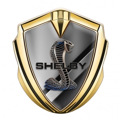 Ford Shelby Fender Metal Domed Emblem Gold Cross Plates Cobra Logo