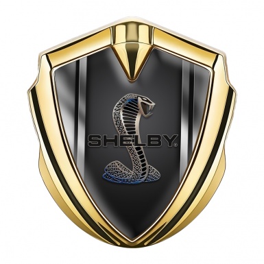 Ford Shelby Trunk Metal Emblem Badge Gold Metallic Bounds Cobra Motif