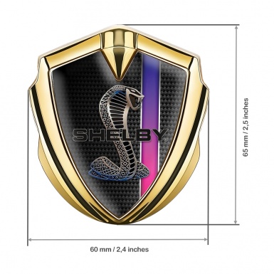 Ford Shelby Bodyside Domed Badge Gold Carbon Color Racing Stripe