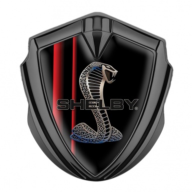 Ford Shelby Trunk Emblem Badge Graphite Black Red Elements Cobra Logo