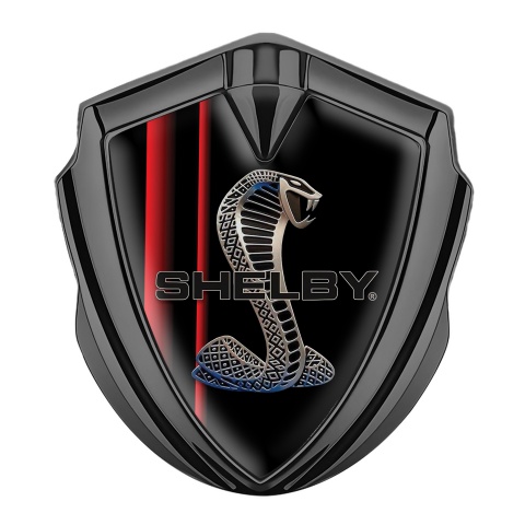 Ford Shelby Trunk Emblem Badge Graphite Black Red Elements Cobra Logo