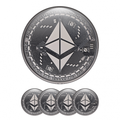 Ethereum ETH Digital Decetralized Domed Stickers Metal