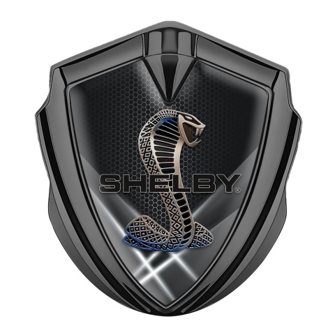 Ford Shelby Metal Emblem Self Adhesive Graphite Hex Light Beams Edition