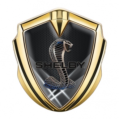 Ford Shelby Metal Emblem Self Adhesive Gold Hex Light Beams Edition