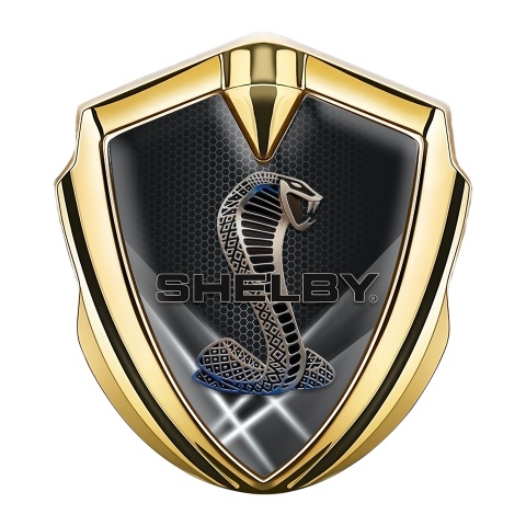 Ford Shelby Metal Emblem Self Adhesive Gold Hex Light Beams Edition