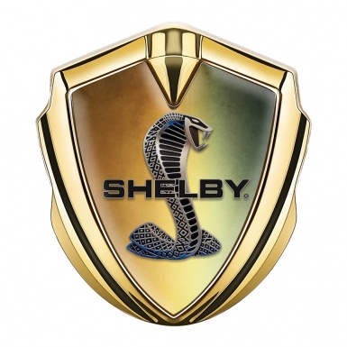 Ford Shelby Bodyside Domed Emblem Gold Rusty Gradient Cobra Motif