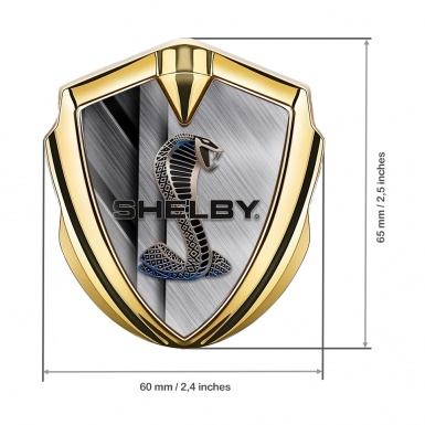 Ford Shelby Bodyside Badge Self Adhesive Gold Metal Alloy Cobra Logo