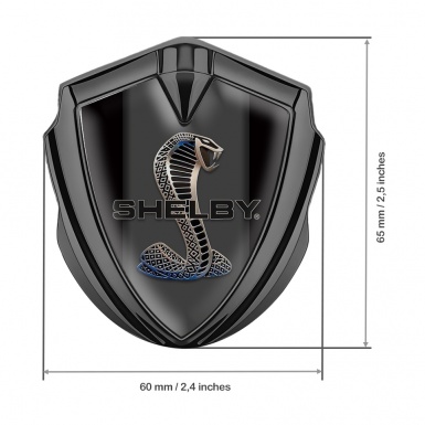 Ford Shelby Self Adhesive Bodyside Emblem Graphite Black Base Metal Cobra