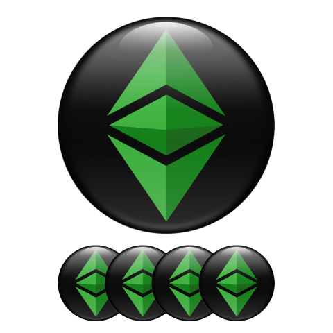 Ethereum ETH Classic Crypto Currencies Stickers Silicone Black