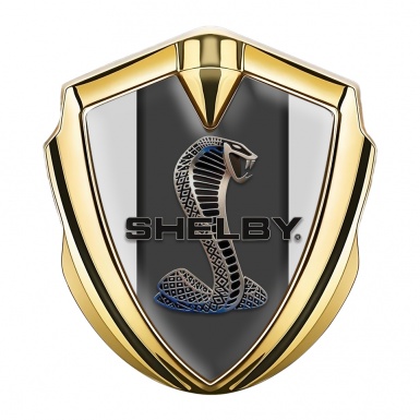 Ford Shelby Bodyside Badge Self Adhesive Gold Grey Pilon Cobra Power