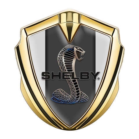 Ford Shelby Bodyside Badge Self Adhesive Gold Grey Pilon Cobra Power