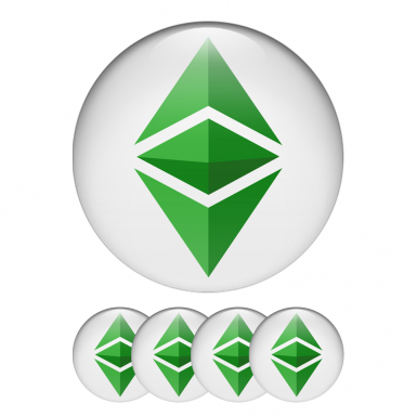 Ethereum ETH Classic Crypto Currencies Stickers Silicone White