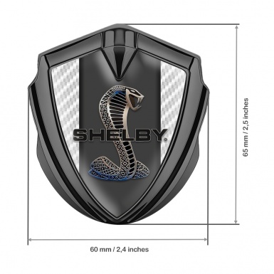 Ford Shelby Tuning Emblem Self Adhesive Graphite White Carbon Cobra Power