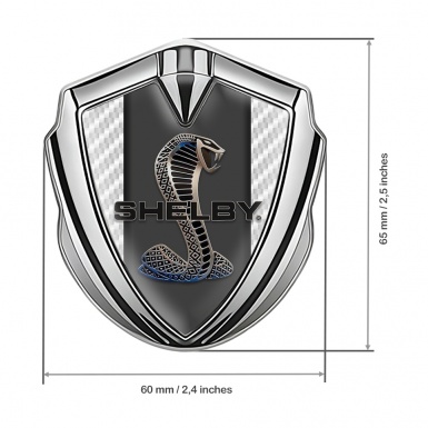Ford Shelby Tuning Emblem Self Adhesive Silver White Carbon Cobra Power