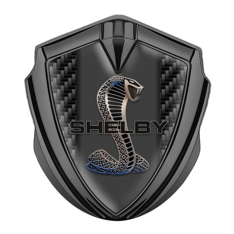 Ford Shelby Fender Emblem Badge Graphite Black Carbon Cobra Power