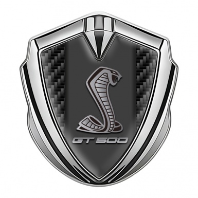 Ford Shelby Fender Metal Domed Emblem Silver Black Carbon GT 500 Logo