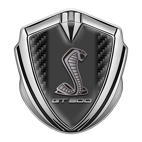 Ford Shelby Fender Metal Domed Emblem Silver Black Carbon GT 500 Logo