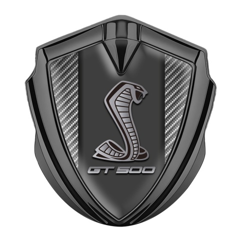 Ford Shelby Metal Emblem Self Adhesive Graphite Light Carbon GT 500 Motif