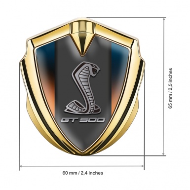 Ford Shelby Bodyside Domed Emblem Graphite Color Background GT 500 Motif