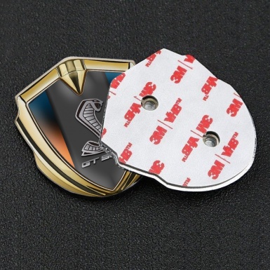 Ford Shelby Bodyside Domed Emblem Gold Color Background GT 500 Motif