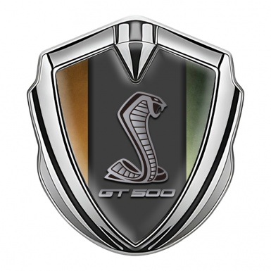Ford Shelby Fender Emblem Badge Silver Rusty Background GT 500 Logo