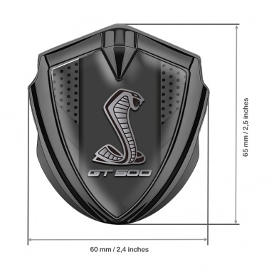 Ford Shelby Fender Metal Domed Emblem Graphite Dark Mesh GT 500 Motif