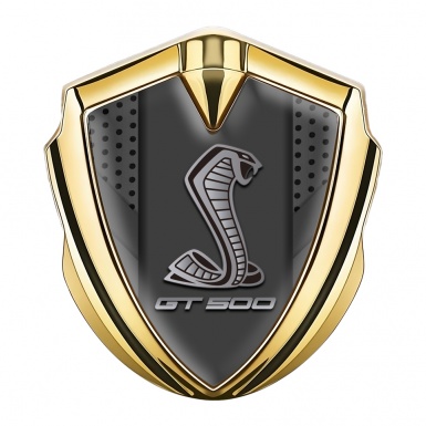Ford Shelby Fender Metal Domed Emblem Gold Dark Mesh GT 500 Motif