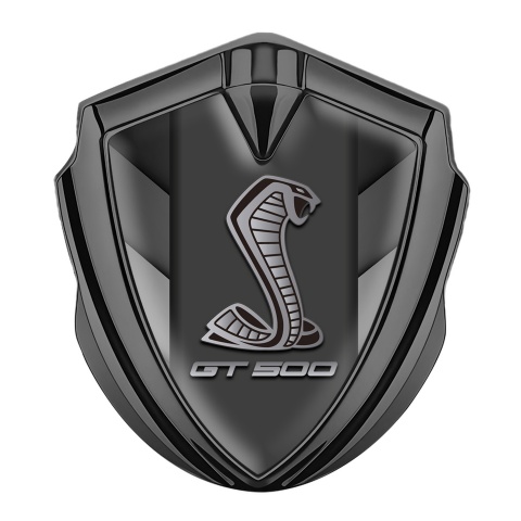 Ford Shelby Metal Emblem Self Adhesive Graphite V Shapes GT 500 Motif