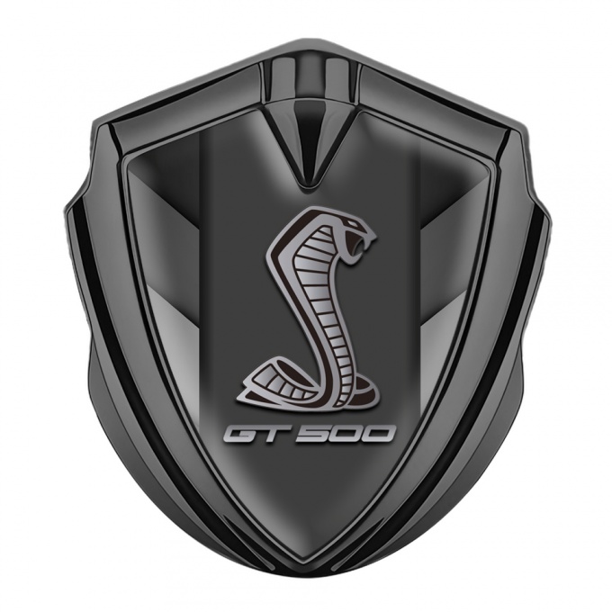 Ford Shelby Metal Emblem Self Adhesive Graphite V Shapes GT 500 Motif