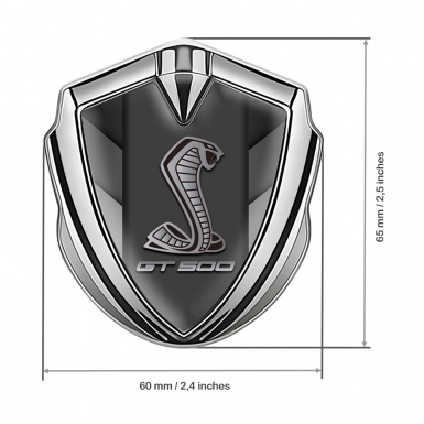 Ford Shelby Metal Emblem Self Adhesive Silver V Shapes GT 500 Motif
