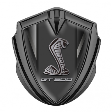 Ford Shelby 3D Car Metal Domed Emblem Graphite Striped Base GT 500 Logo