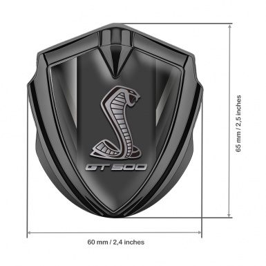 Ford Shelby 3D Car Metal Domed Emblem Graphite Striped Base GT 500 Logo