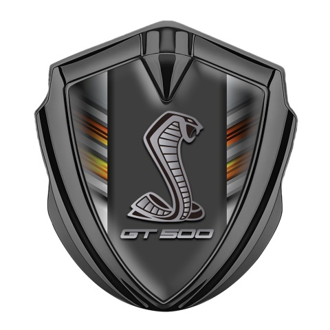 Ford Shelby Bodyside Domed Emblem Graphite Colorful Lines  GT 500 Logo